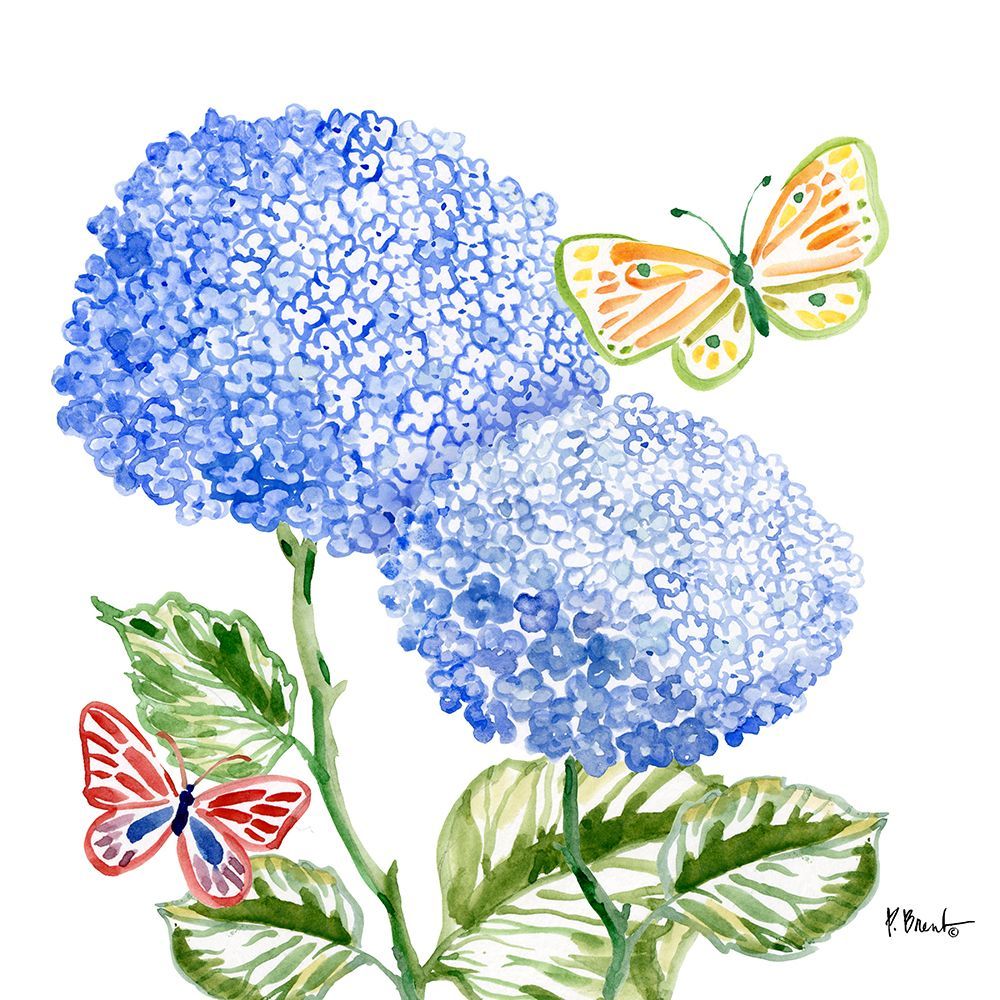 Brushstroke Florals and Butterflies I art print by Paul Brent for $57.95 CAD