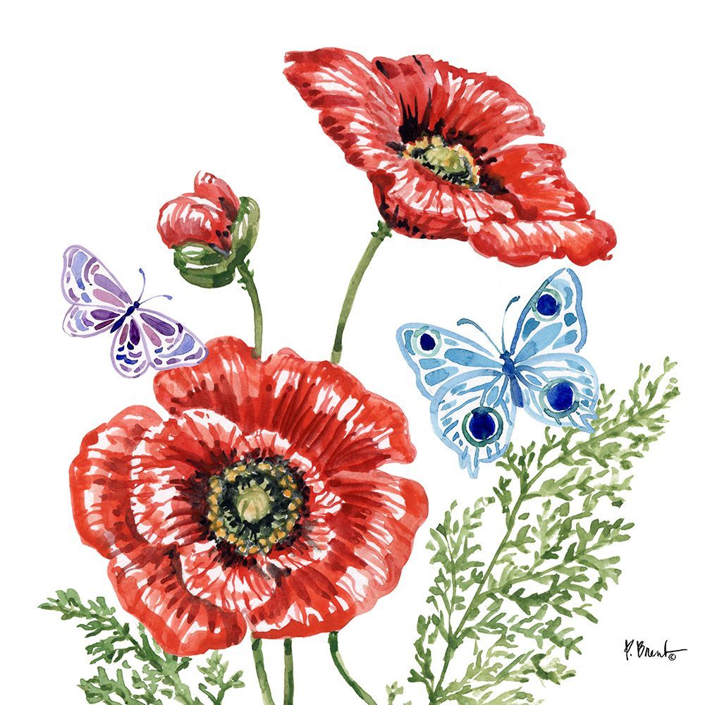 Brushstroke Florals and Butterflies II art print by Paul Brent for $57.95 CAD