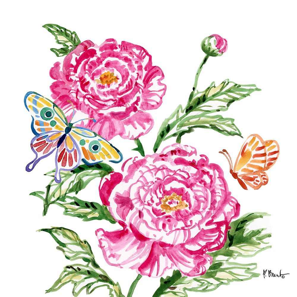 Brushstroke Florals and Butterflies III art print by Paul Brent for $57.95 CAD