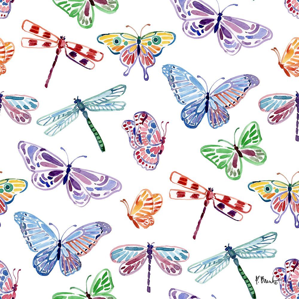 Brushstroke Butterflies and Dragonflies Repeat art print by Paul Brent for $57.95 CAD