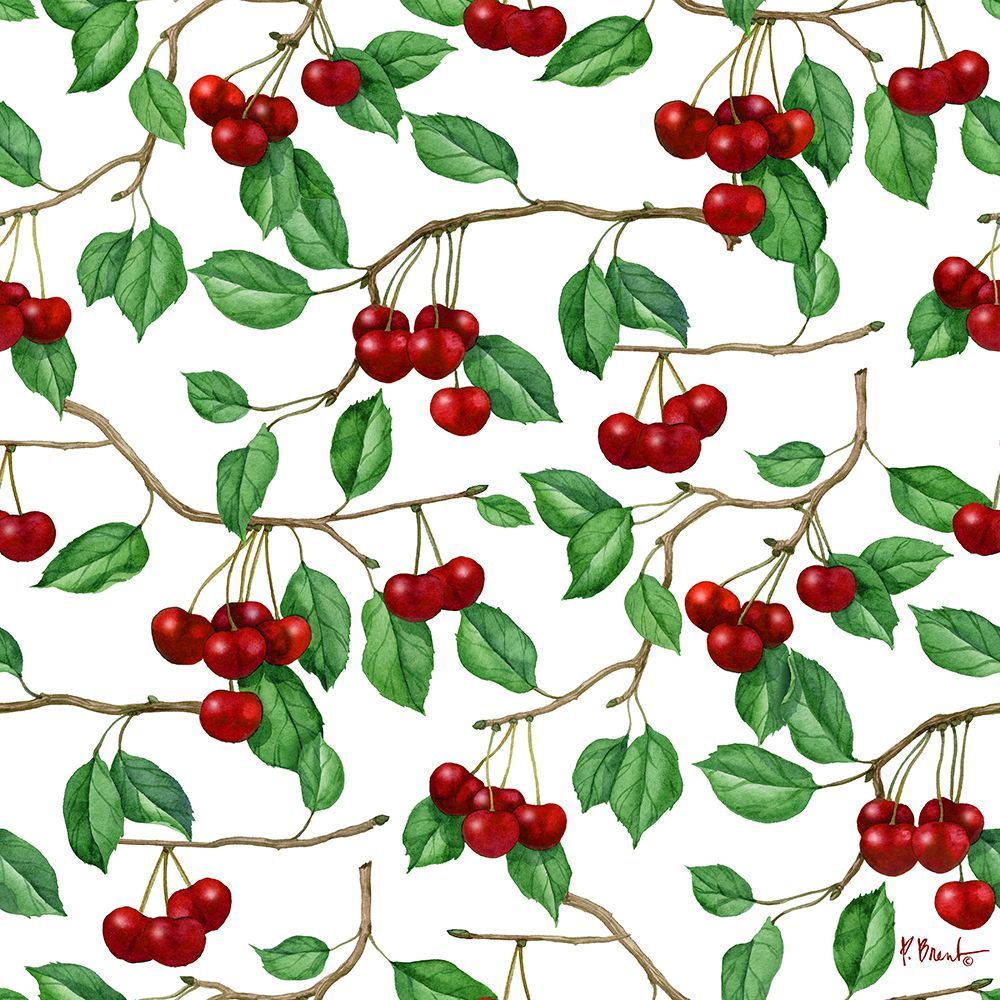 Classic Cherry Repeat art print by Paul Brent for $57.95 CAD