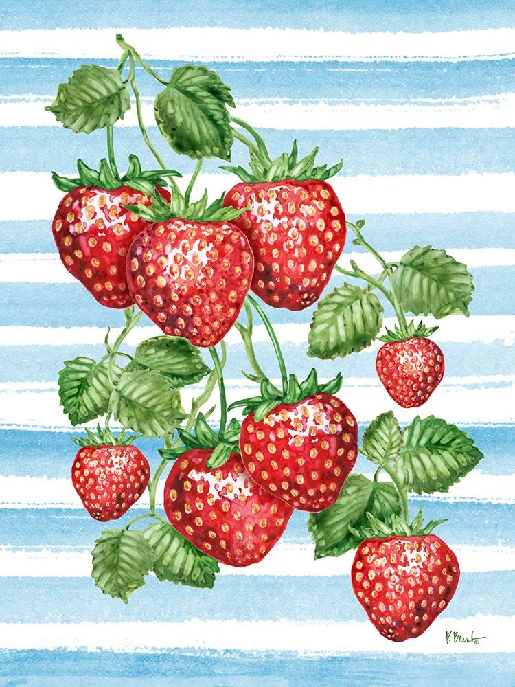 Juicy Strawberry Vine Vertical art print by Paul Brent for $57.95 CAD