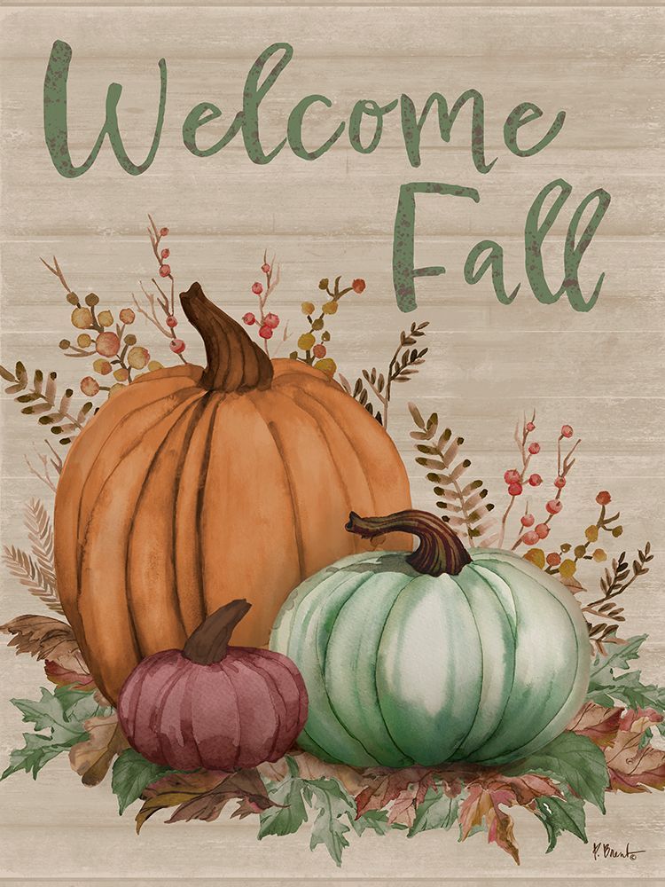 Crisp Colorful Pumpkins Vertical art print by Paul Brent for $57.95 CAD