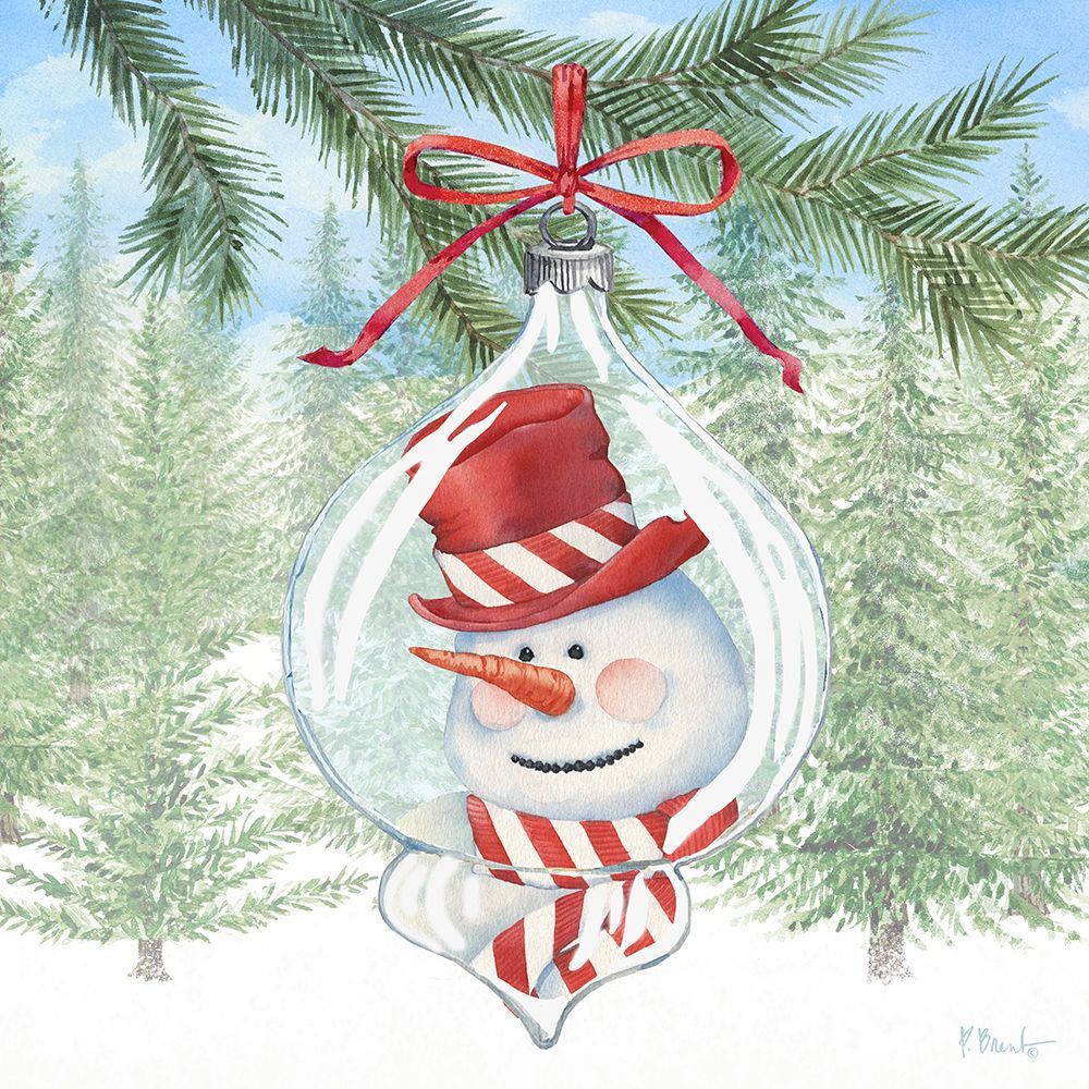 Snowman Globe Ornament art print by Paul Brent for $57.95 CAD