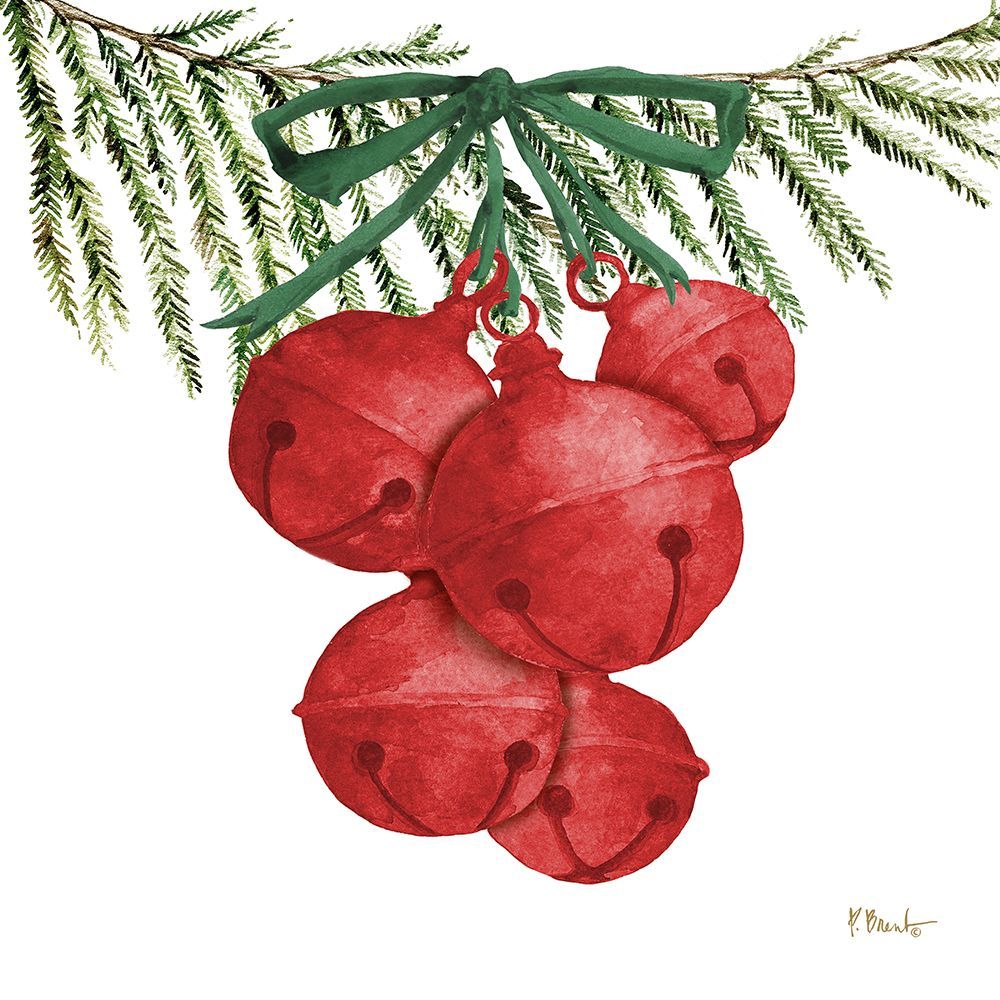 Nordic Branch Bells I - Red art print by Paul Brent for $57.95 CAD