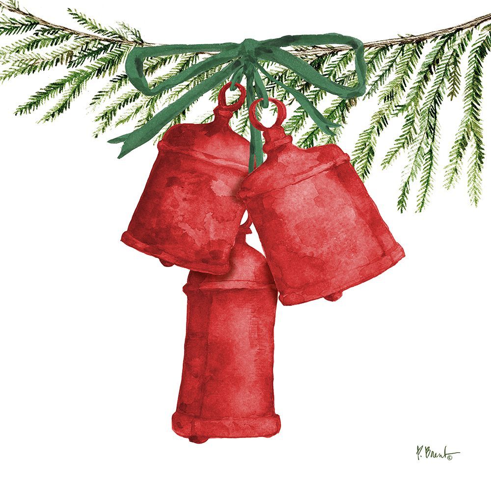 Nordic Branch Bells II - Red art print by Paul Brent for $57.95 CAD