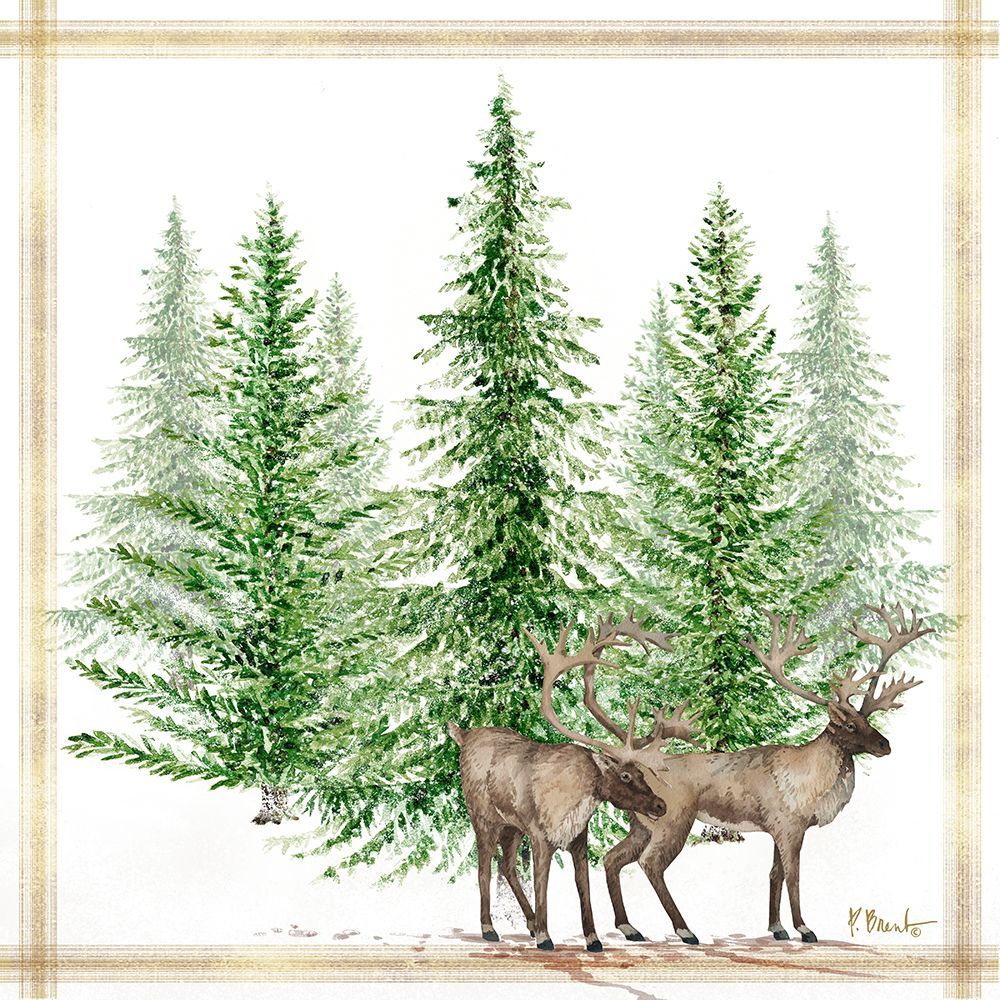 Northern Forest Reindeer art print by Paul Brent for $57.95 CAD