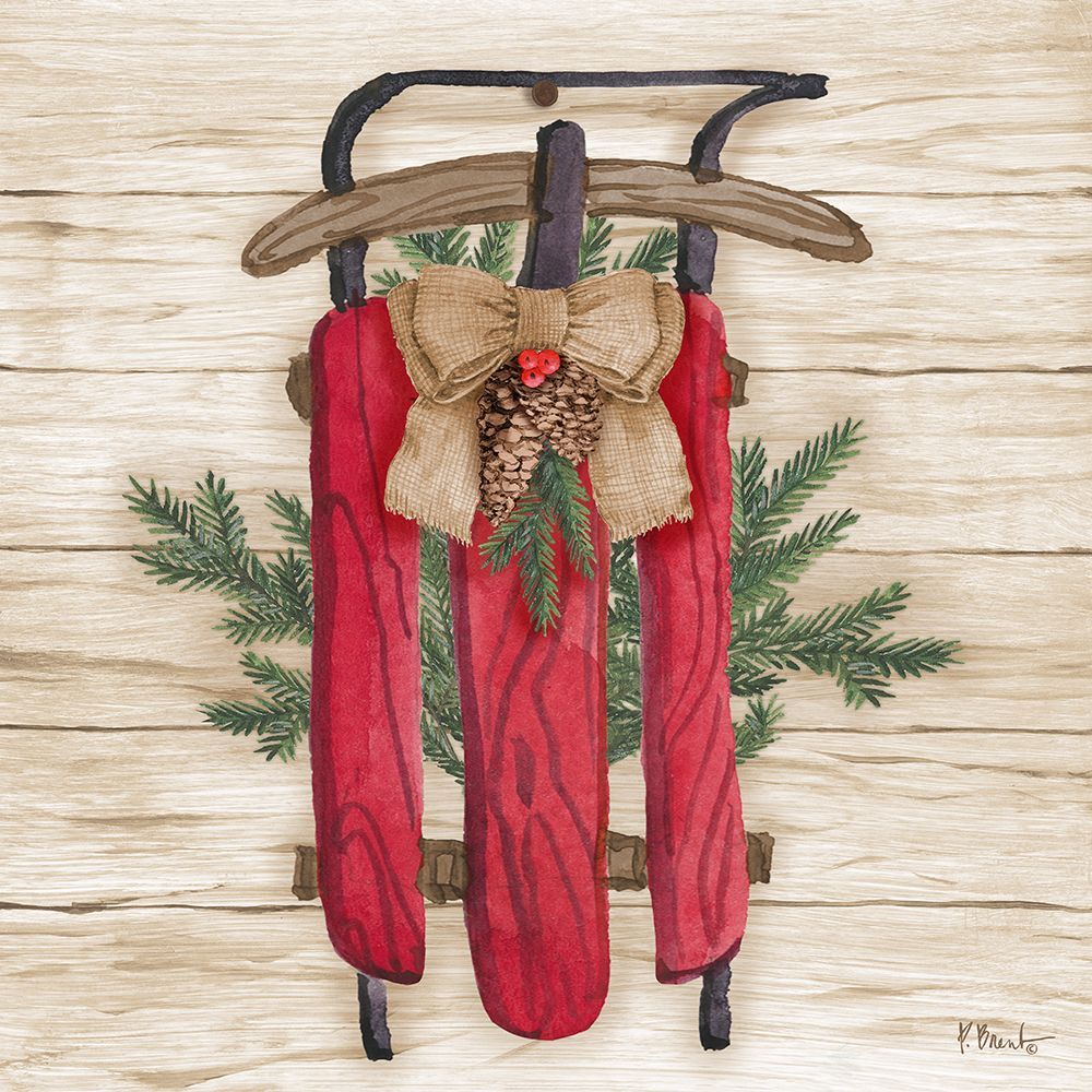Crimson Sled and Greenery art print by Paul Brent for $57.95 CAD