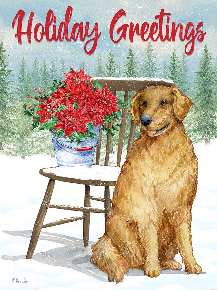 Holiday Dog Chair II art print by Paul Brent for $57.95 CAD