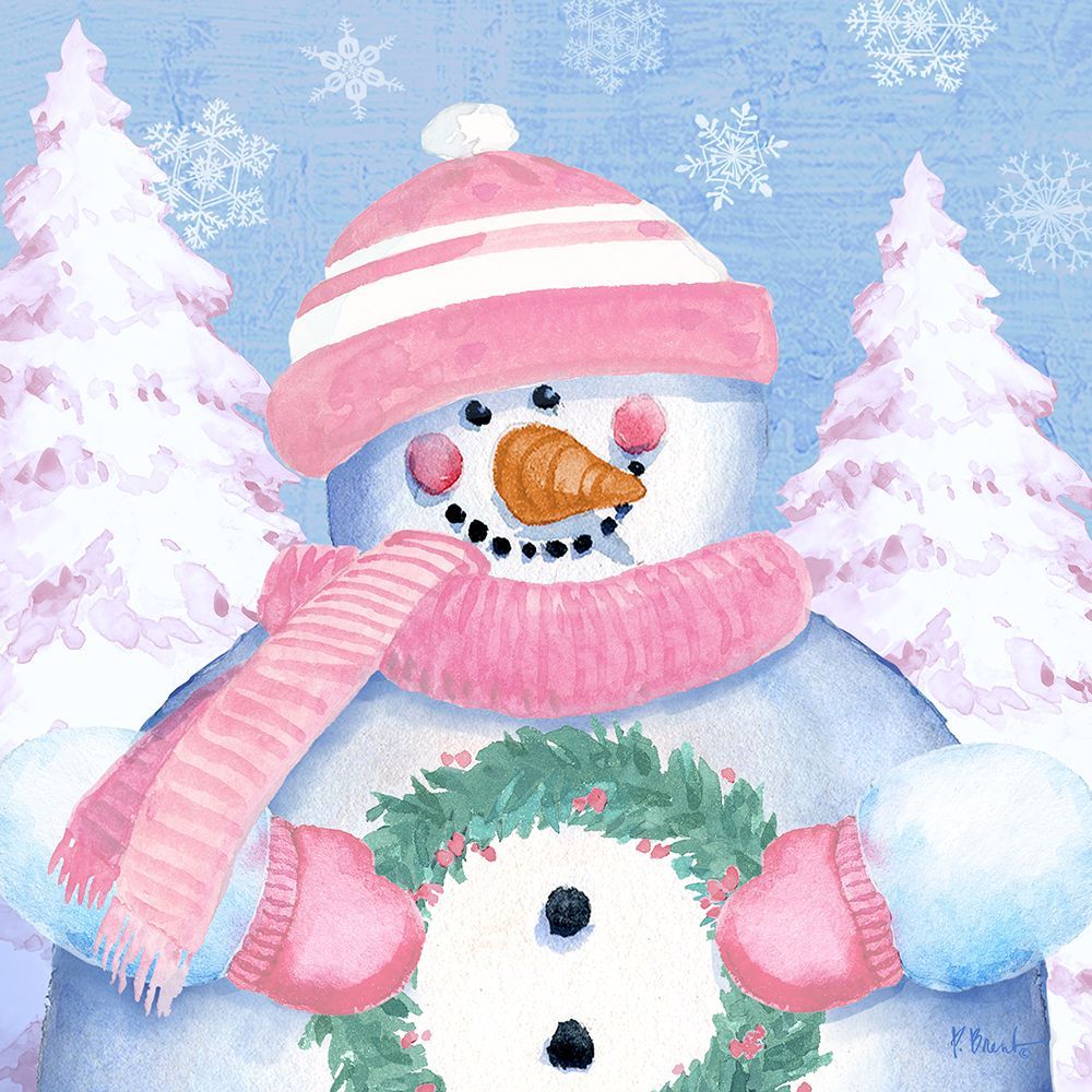 Pink Snowman I art print by Paul Brent for $57.95 CAD