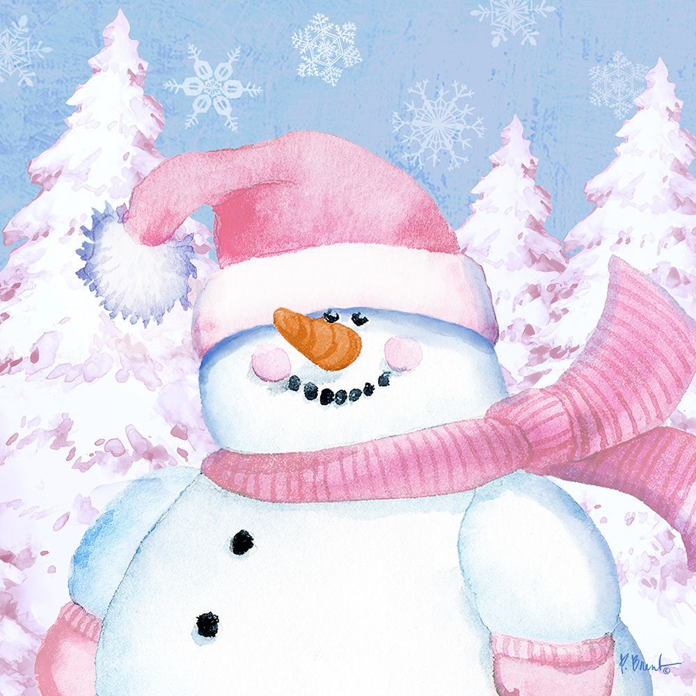 Pink Snowman II art print by Paul Brent for $57.95 CAD