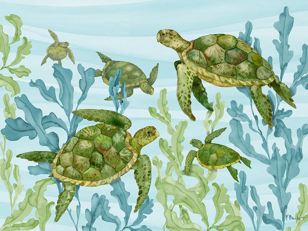 Bora Bora Sea Turtles art print by Paul Brent for $57.95 CAD