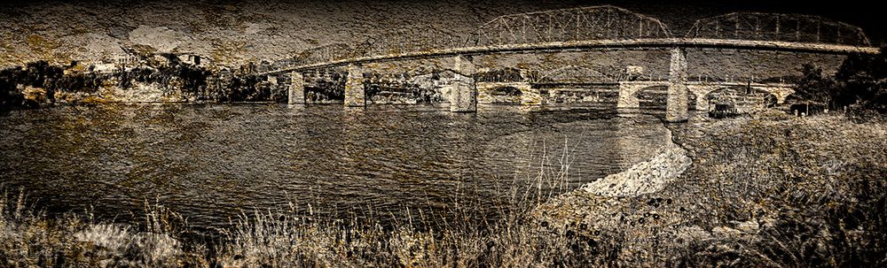Bridge Poppies BW HDR Old art print by Rachel Lee for $57.95 CAD