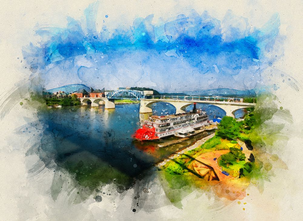 Bridge To Lookout Color Watercolor art print by Rachel Lee for $57.95 CAD