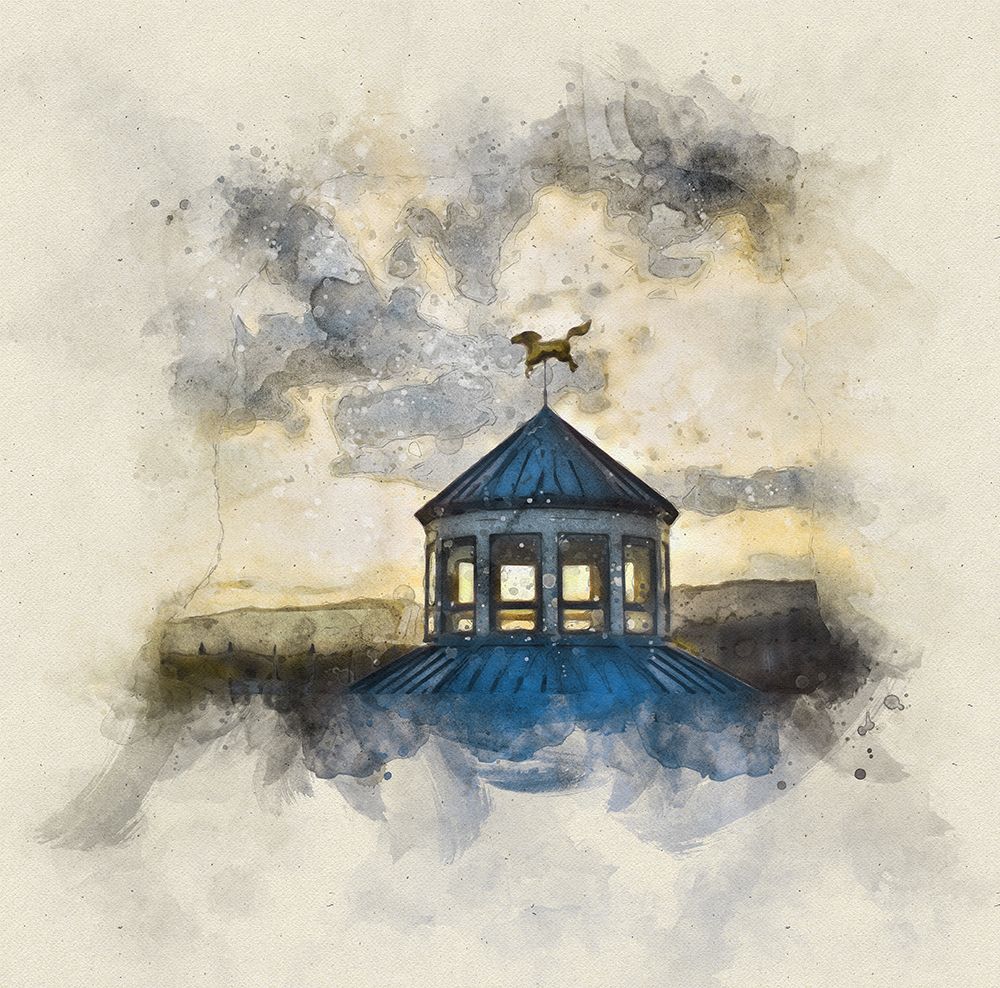 Carousel Last Light Watercolor art print by Rachel Lee for $57.95 CAD