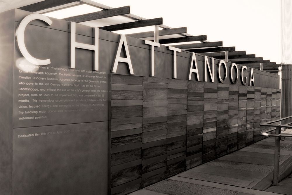 Chatt Pier Sign Sepia Glamour art print by Rachel Lee for $57.95 CAD