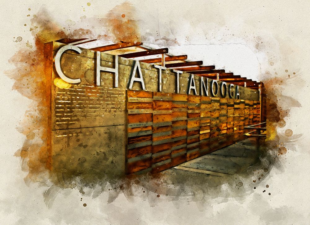 Chatt Pier Sign Watercolor art print by Rachel Lee for $57.95 CAD
