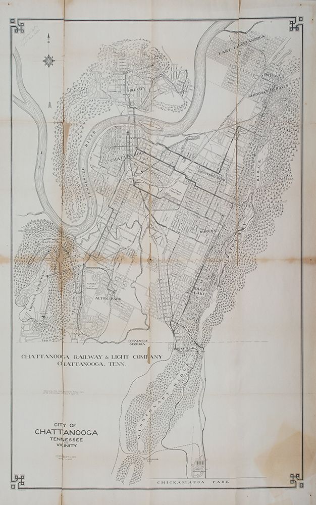 Chattanooga City Map 1914 art print by Rachel Lee for $57.95 CAD