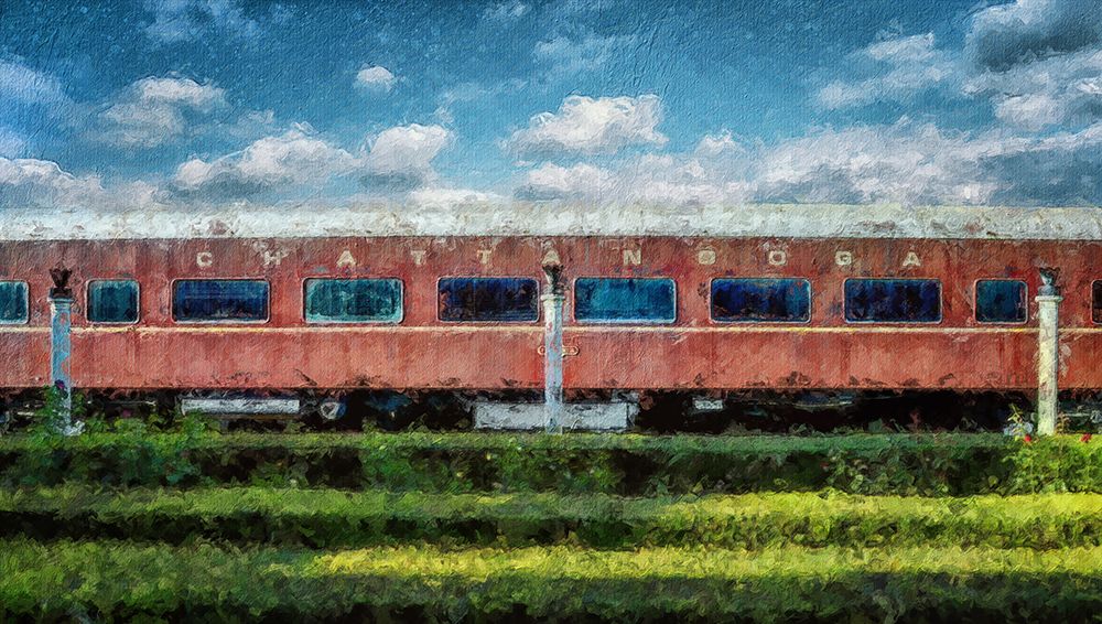 Choo Choo Passenger Car Oil Paint art print by Rachel Lee for $57.95 CAD