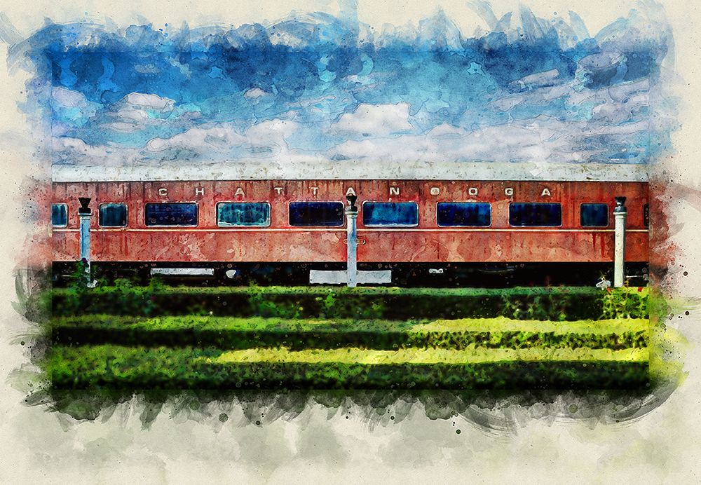 Choo Choo Passenger Car Watercolor art print by Rachel Lee for $57.95 CAD