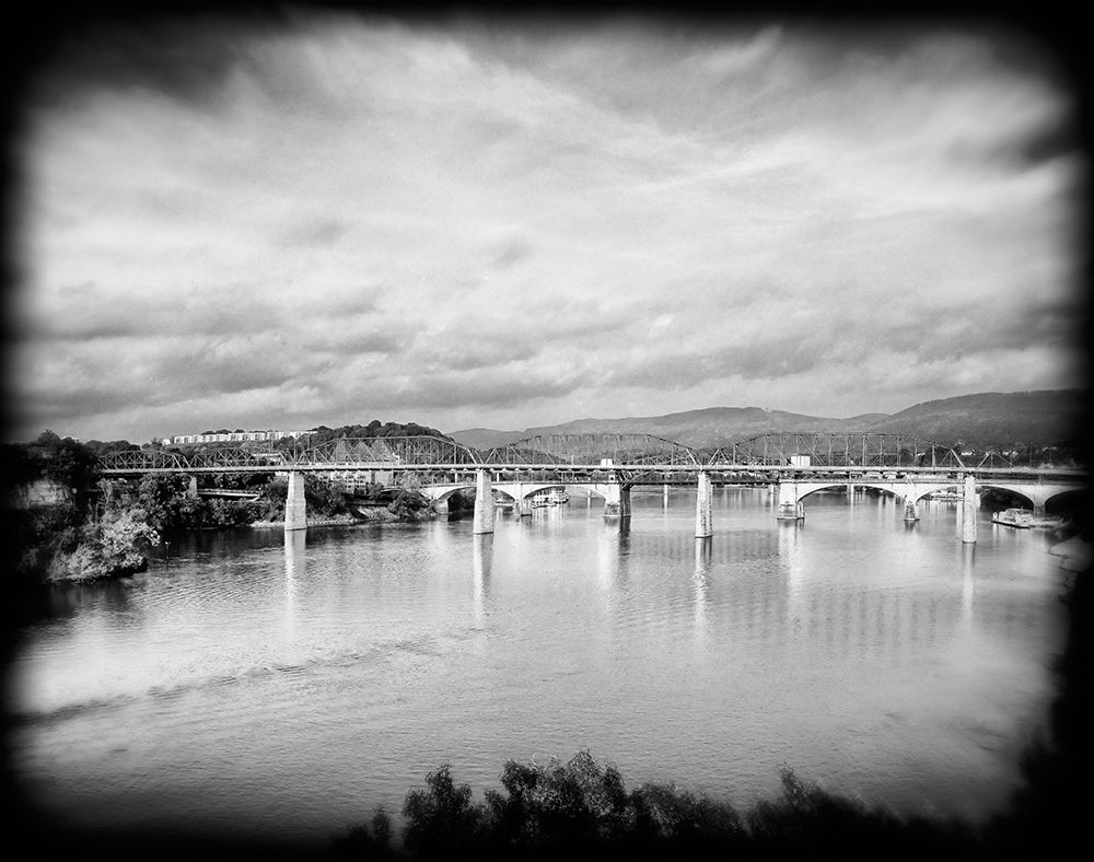 Loc Market St Bridge BW Holga art print by Rachel Lee for $57.95 CAD