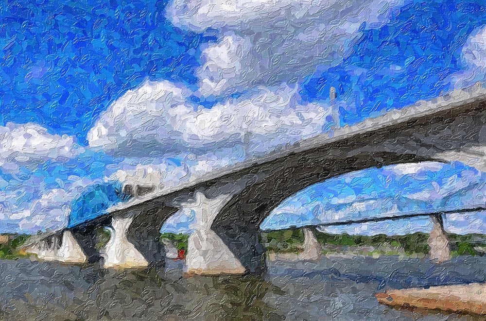 Market Bridge Oil Painting art print by Rachel Lee for $57.95 CAD