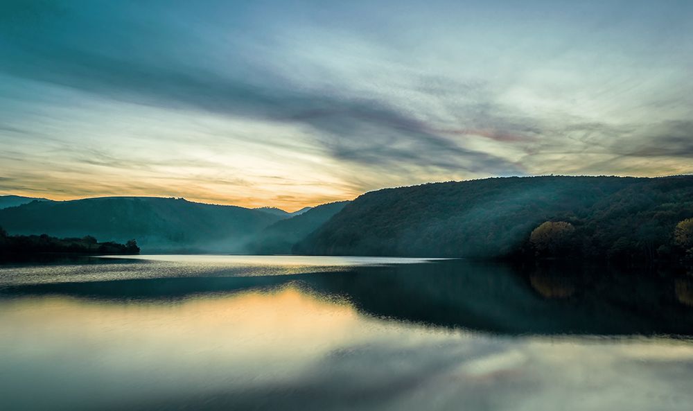 Mountain Lake 1 Custom Teal art print by Rachel Lee for $57.95 CAD