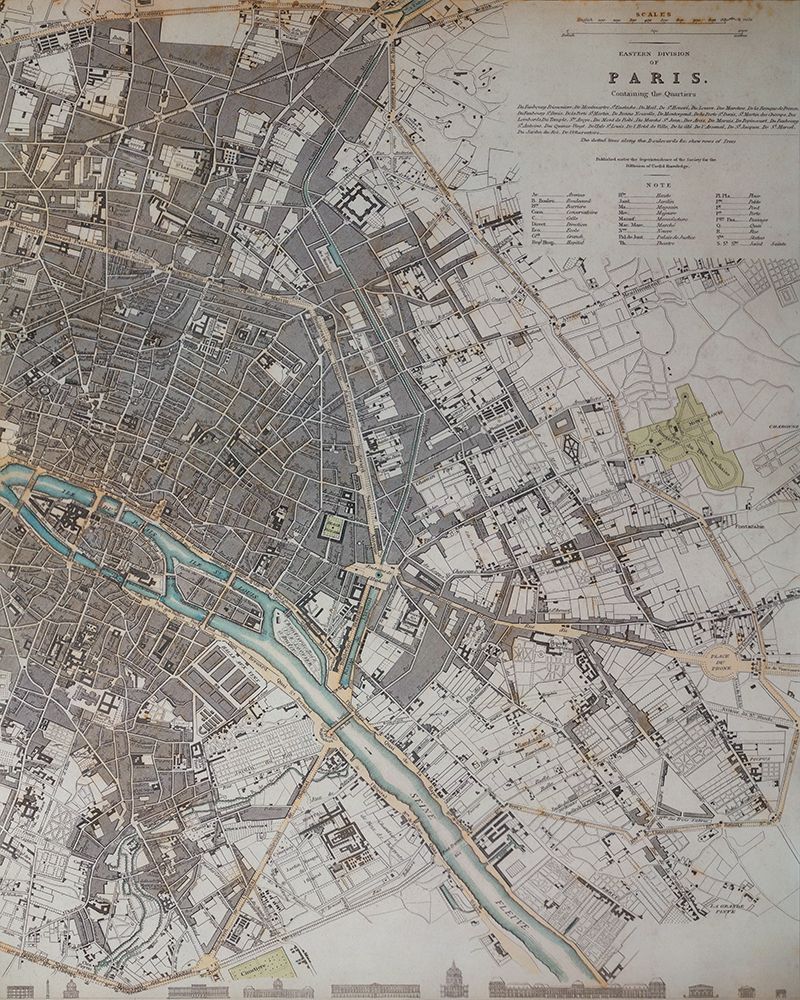 Paris Map Antique art print by Rachel Lee for $57.95 CAD