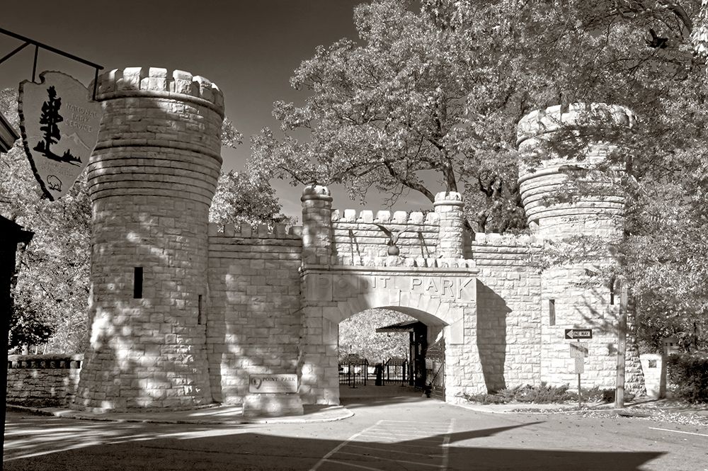 Point Park Gate 2 Sepia art print by Rachel Lee for $57.95 CAD