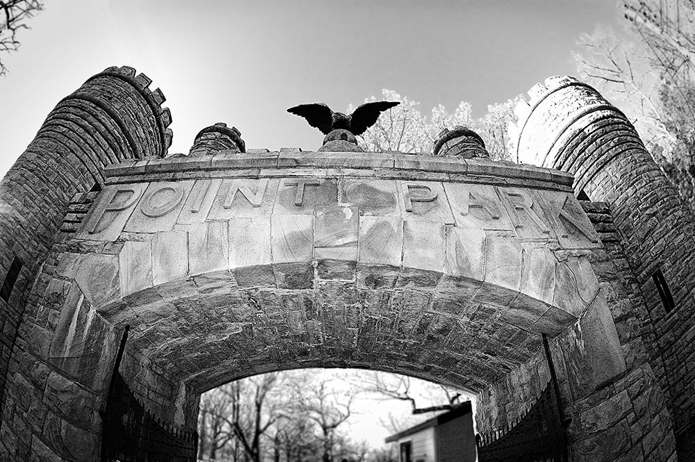Point Park Gate BW art print by Rachel Lee for $57.95 CAD