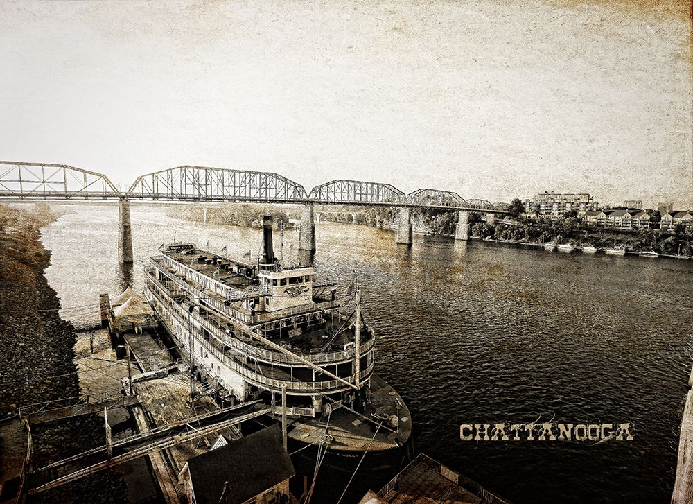 Riverboat From Market Textured w Type art print by Rachel Lee for $57.95 CAD