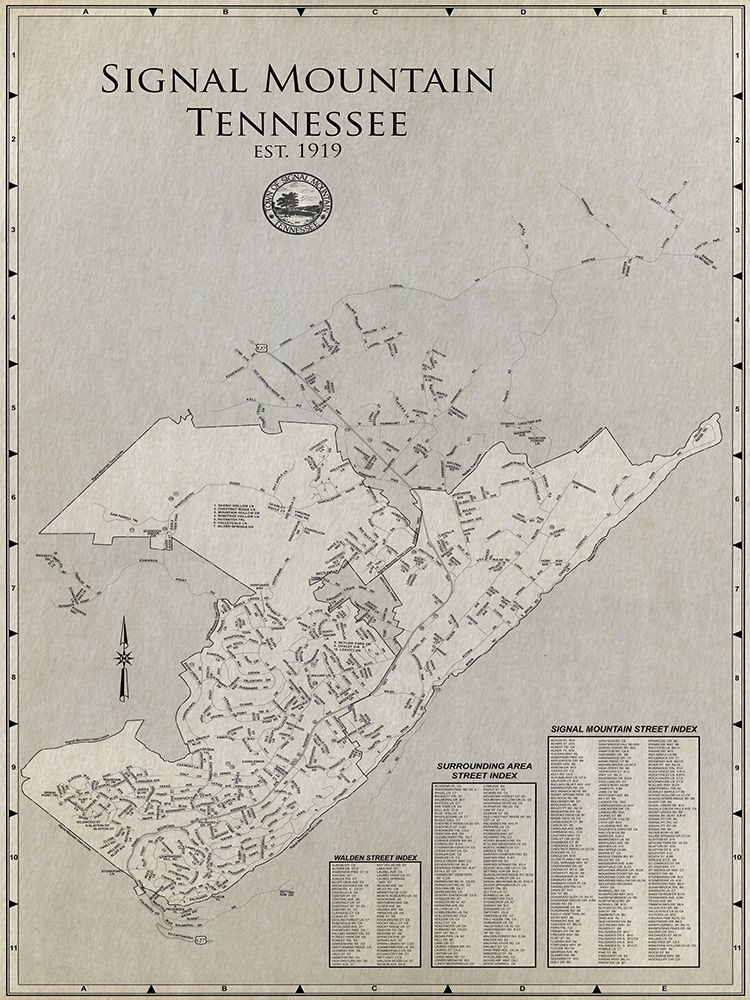 Signal Mountain Map art print by Rachel Lee for $57.95 CAD