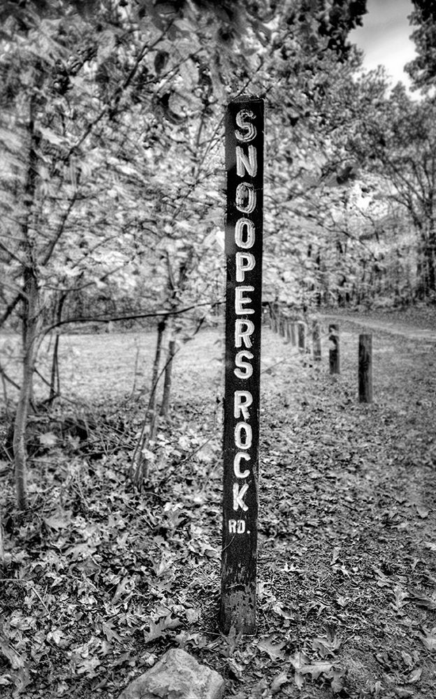 Snoopers Rock Road Sign BW art print by Rachel Lee for $57.95 CAD