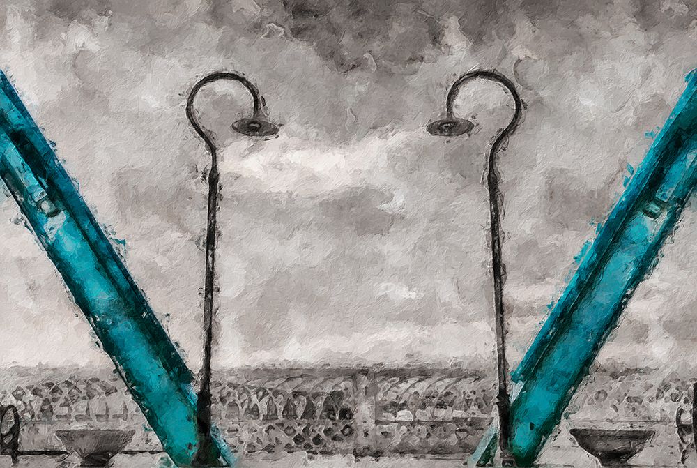 Walnut Love Mask Blue Rail Oil Painting art print by Rachel Lee for $57.95 CAD