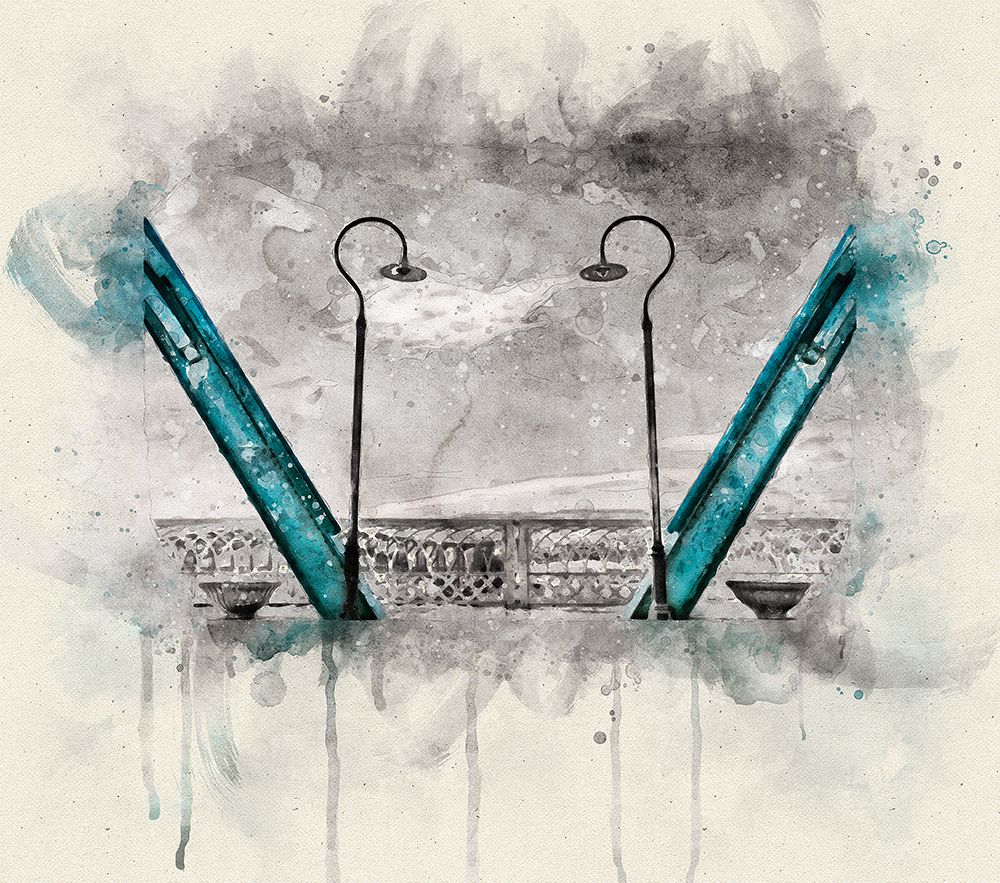 Walnut Love Mask Blue Rail Watercolor art print by Rachel Lee for $57.95 CAD