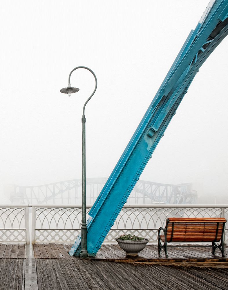 Walnut Posts in Fog Right Crop art print by Rachel Lee for $57.95 CAD