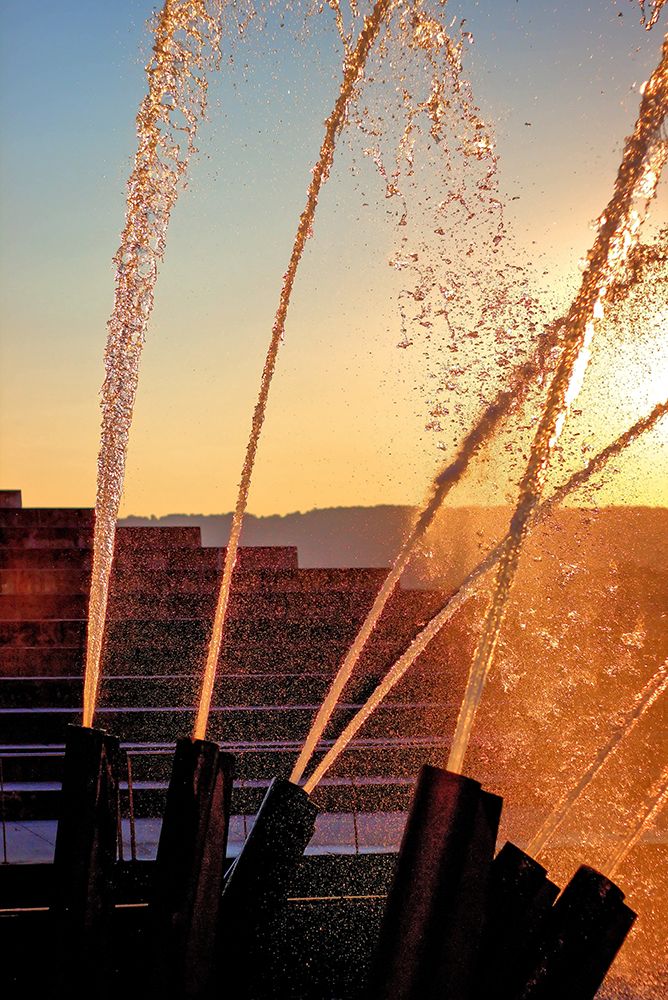 Water Cannons Sunset art print by Rachel Lee for $57.95 CAD