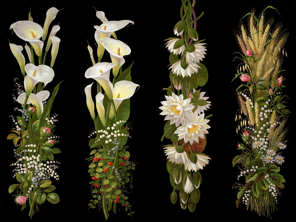Black Ground Flowers art print by Screendoor for $57.95 CAD