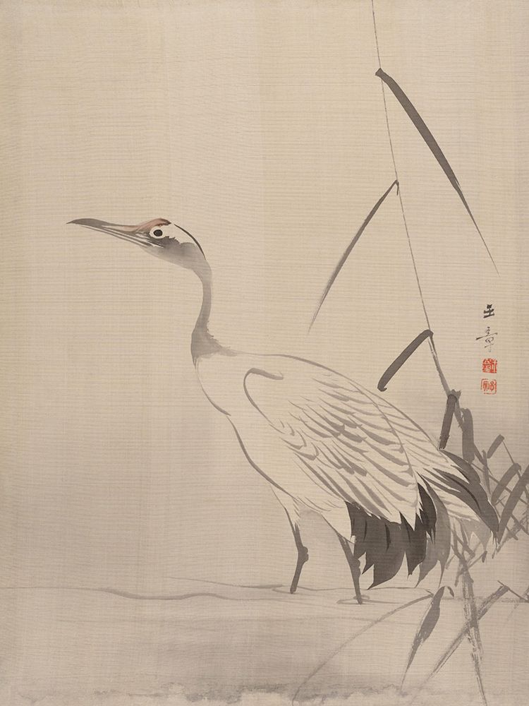 Crane Among Reeds_Kawabata Gyokusho art print by Screendoor for $57.95 CAD