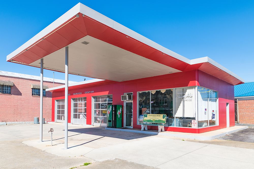 Red Service Station art print by Will Malone for $57.95 CAD