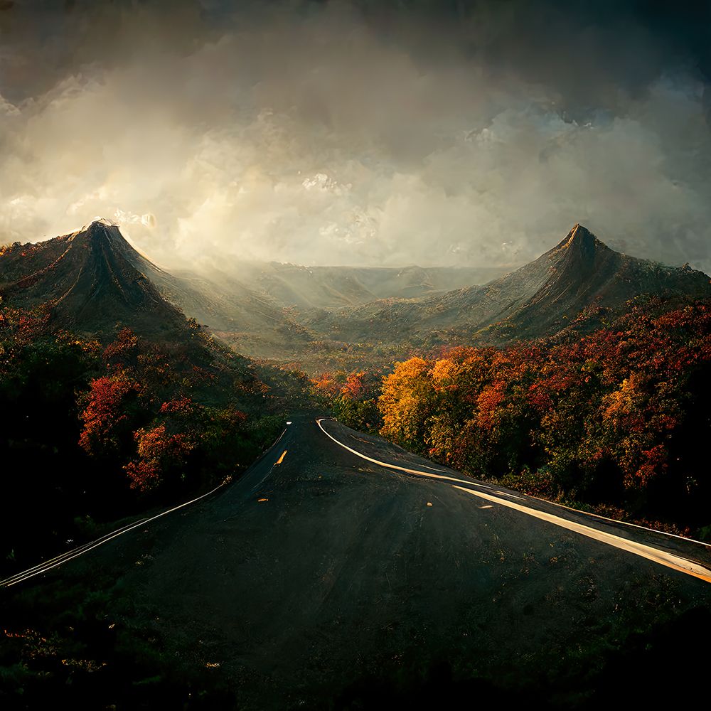 Autumn Road 2 art print by Screendoor for $57.95 CAD
