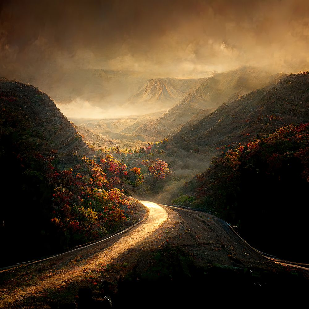 Autumn Road 5 art print by Screendoor for $57.95 CAD