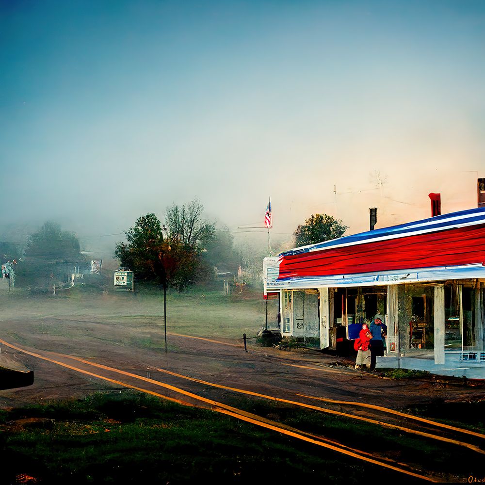 Small Town Morning art print by Screendoor for $57.95 CAD
