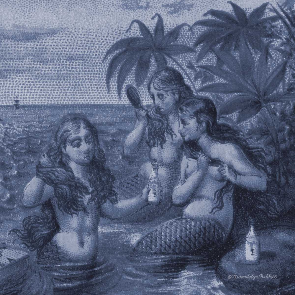 Indigo Mermaids II art print by Gwendolyn Babbitt for $57.95 CAD