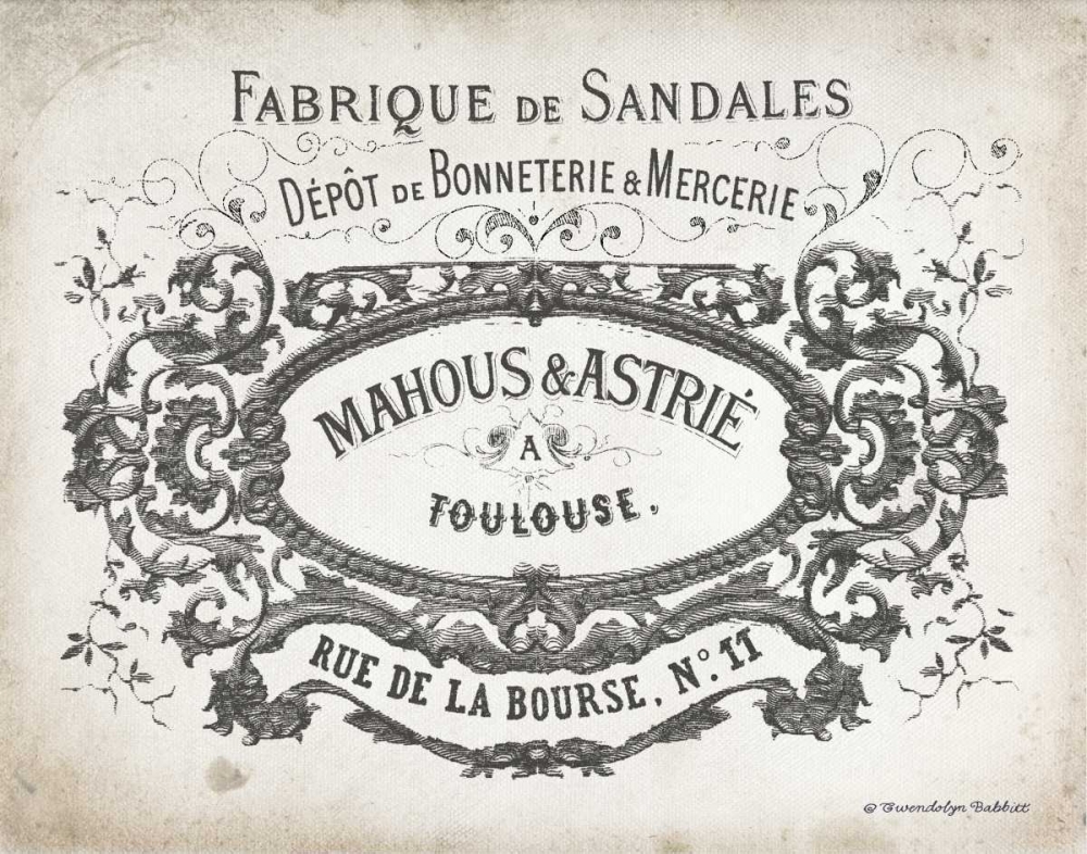 French Letterhead II art print by Gwendolyn Babbitt for $57.95 CAD