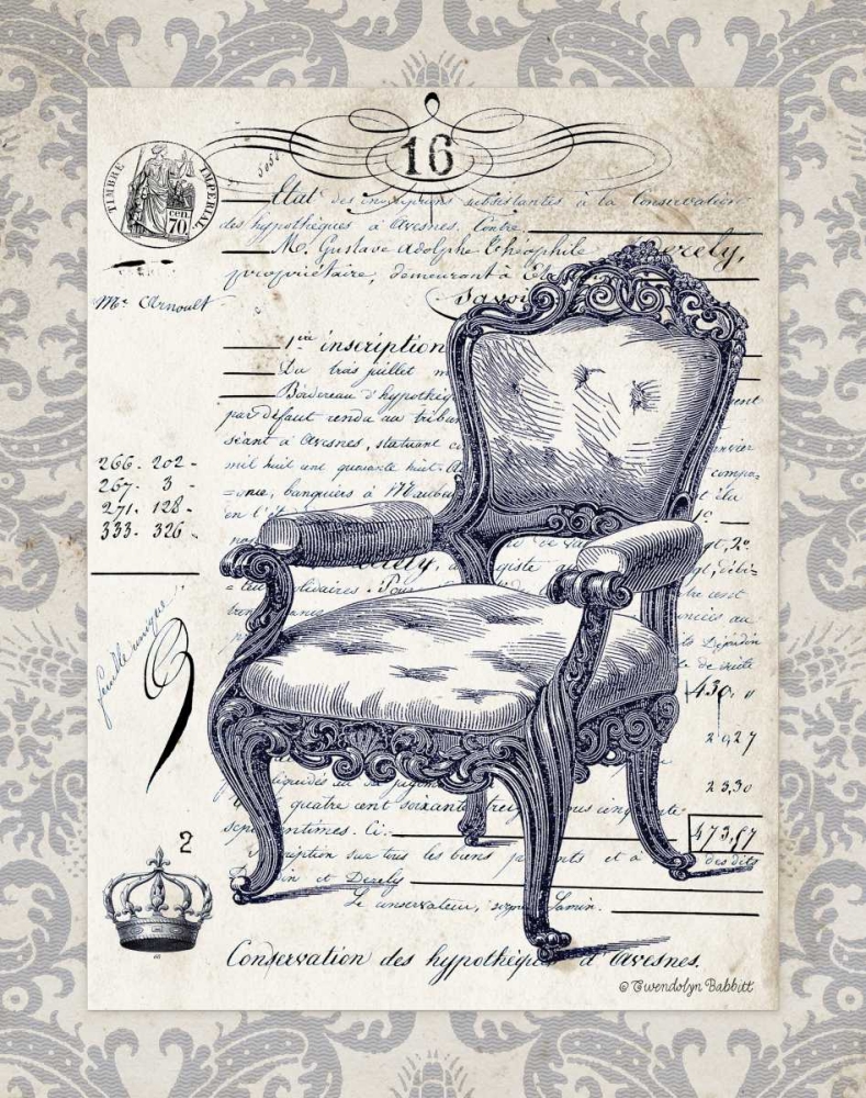 Indigo Chair II art print by Gwendolyn Babbitt for $57.95 CAD