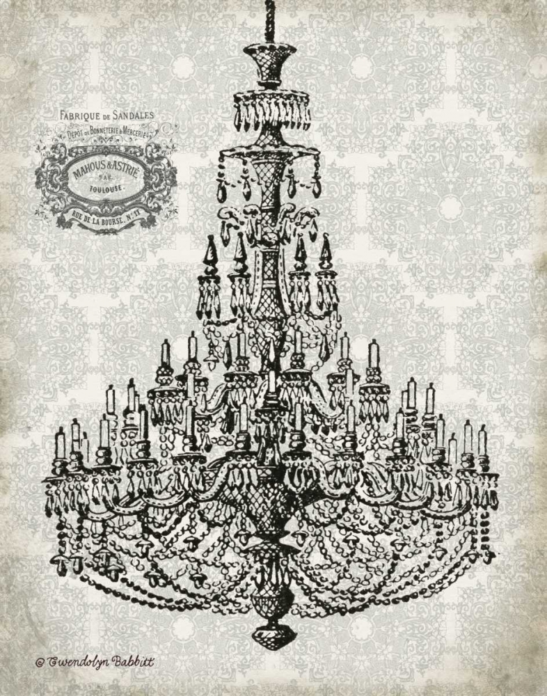 Vintage Chandelier I art print by Gwendolyn Babbitt for $57.95 CAD