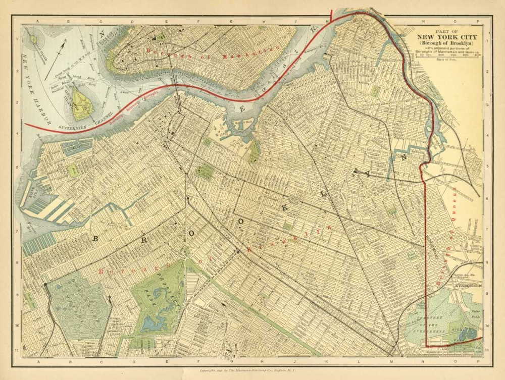 Brooklyn Map art print by Gwendolyn Babbitt for $57.95 CAD