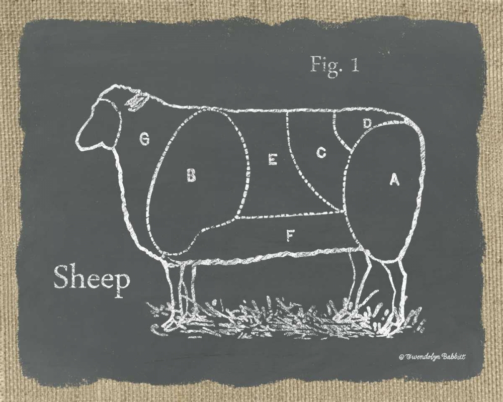 Sheep on Burlap art print by Gwendolyn Babbitt for $57.95 CAD