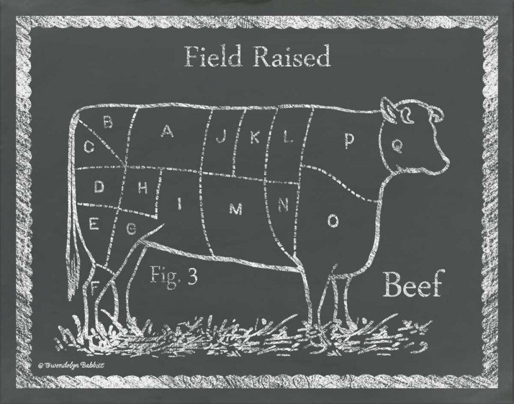 Sectioned Cow art print by Gwendolyn Babbitt for $57.95 CAD